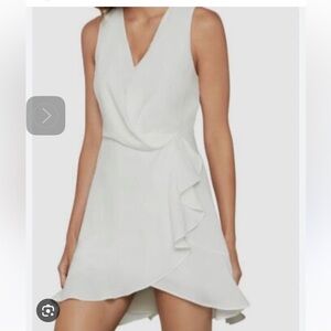 BCBGMaxAzria White Ruffled Mini Dress